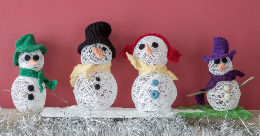 Cotton Ball Snowmen 